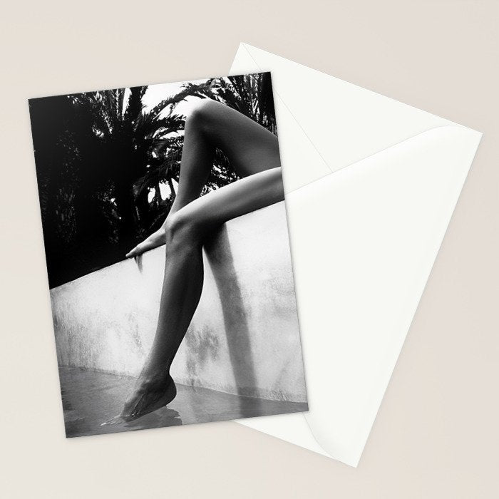 Dip your toes into the water, female form black and white photography - photographs Stationery Card Gallery Image 2