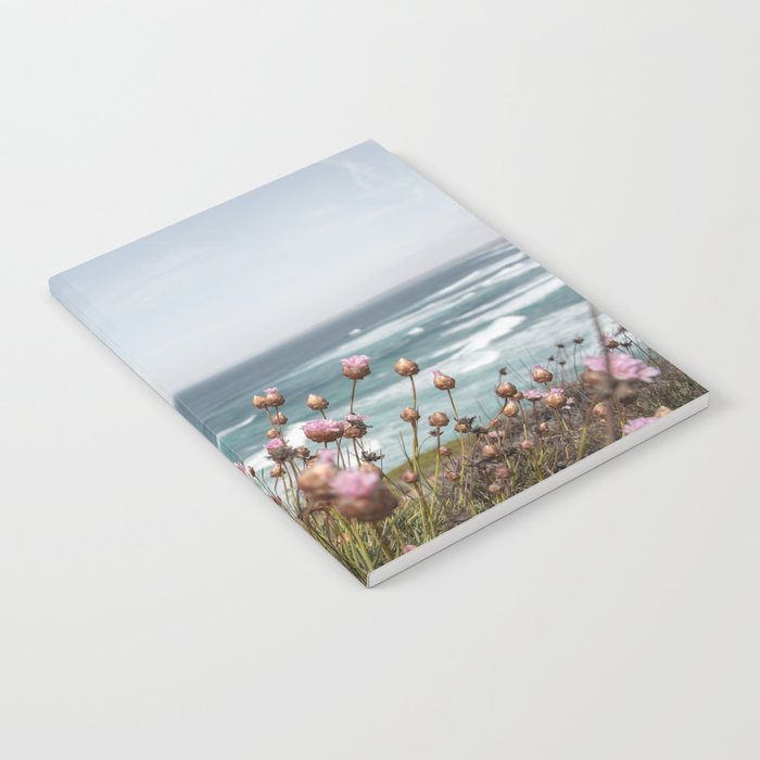 Pink Flowers by the Ocean | Travel Photography in Portugal Art Print | Summer at Bordeira Beach Notebook Gallery Image 2