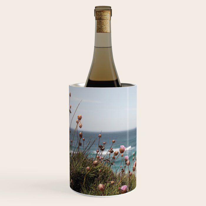 Pink Flowers by the Ocean | Travel Photography in Portugal Art Print | Summer at Bordeira Beach Wine Chiller Gallery Image 2