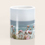 Pink Flowers by the Ocean | Travel Photography in Portugal Art Print | Summer at Bordeira Beach Coffee Mug Gallery Image 4
