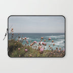 Pink Flowers by the Ocean | Travel Photography in Portugal Art Print | Summer at Bordeira Beach Laptop Sleeve Gallery Image 1