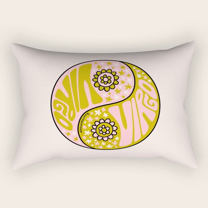 Virgo Yin Yang Rectangular Pillow Gallery Image 2
