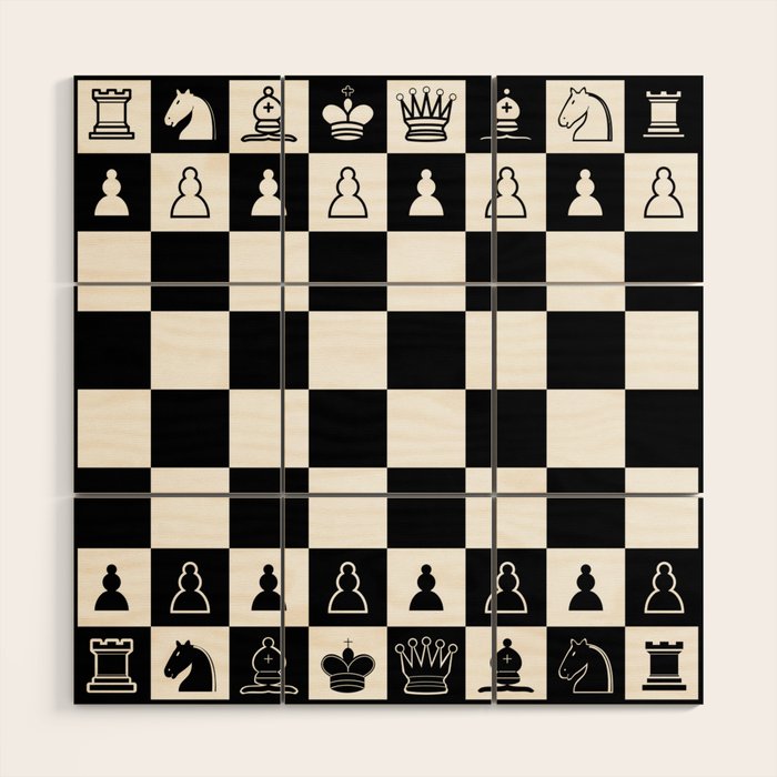 Chess Board Wood Wall Art Gallery Image 1