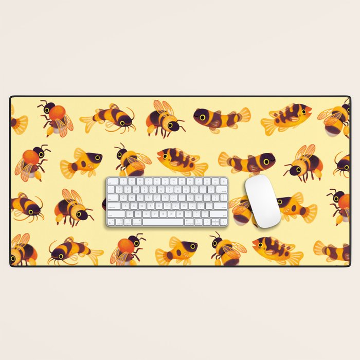 Bumblebee and fish Desk Mat Gallery Image 1