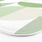 Mid-Mod geometric Sun and Moon pattern - tonal green pastels Bath Mat Gallery Image 3