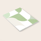 Mid-Mod geometric Sun and Moon pattern - tonal green pastels Notebook Gallery Image 3