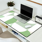 Mid-Mod geometric Sun and Moon pattern - tonal green pastels Desk Mat Gallery Image 2