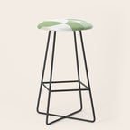 Mid-Mod geometric Sun and Moon pattern - tonal green pastels Stool Gallery Image 1