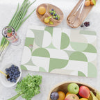 Mid-Mod geometric Sun and Moon pattern - tonal green pastels Cutting Board Gallery Image 2