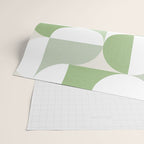 Mid-Mod geometric Sun and Moon pattern - tonal green pastels Wrapping Paper Gallery Image 2