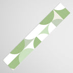 Mid-Mod geometric Sun and Moon pattern - tonal green pastels Table Runner Gallery Image 3