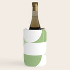Mid-Mod geometric Sun and Moon pattern - tonal green pastels Wine Chiller Gallery Image 3