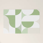 Mid-Mod geometric Sun and Moon pattern - tonal green pastels Welcome Mat Gallery Image 1