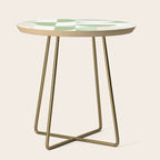 Mid-Mod geometric Sun and Moon pattern - tonal green pastels Side Table Gallery Image 1