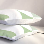 Mid-Mod geometric Sun and Moon pattern - tonal green pastels Pillow Sham Gallery Image 3