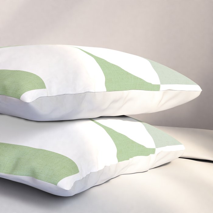Mid-Mod geometric Sun and Moon pattern - tonal green pastels Pillow Sham Gallery Image 3