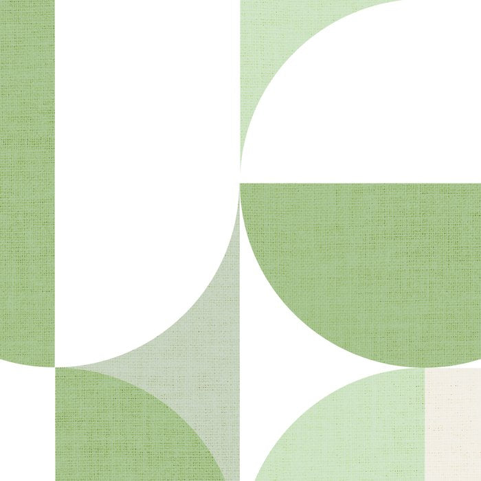 Mid-Mod geometric Sun and Moon pattern - tonal green pastels Coffee Mug Gallery Image 2