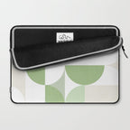 Mid-Mod geometric Sun and Moon pattern - tonal green pastels Laptop Sleeve Gallery Image 2