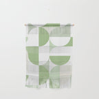 Mid-Mod geometric Sun and Moon pattern - tonal green pastels Wall Hanging Gallery Image 1