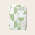 Mid-Mod geometric Sun and Moon pattern - tonal green pastels Bath Mat Gallery Image 1