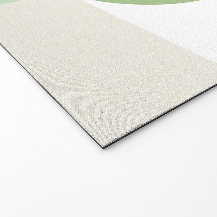 Mid-Mod geometric Sun and Moon pattern - tonal green pastels Welcome Mat Gallery Image 2