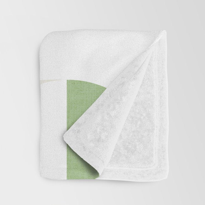 Mid-Mod geometric Sun and Moon pattern - tonal green pastels Throw Blanket Gallery Image 3