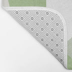 Mid-Mod geometric Sun and Moon pattern - tonal green pastels Bath Mat Gallery Image 2