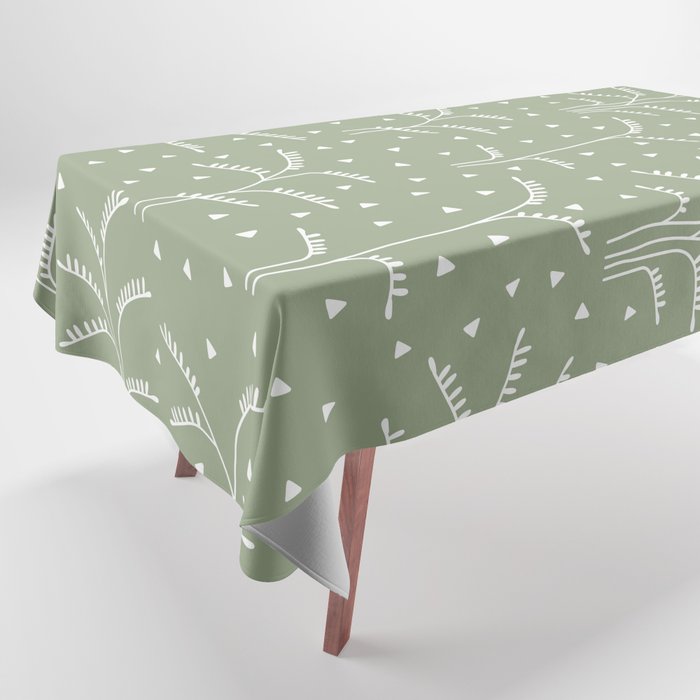 Boho Trees on Sage Green Tablecloth Gallery Image 1