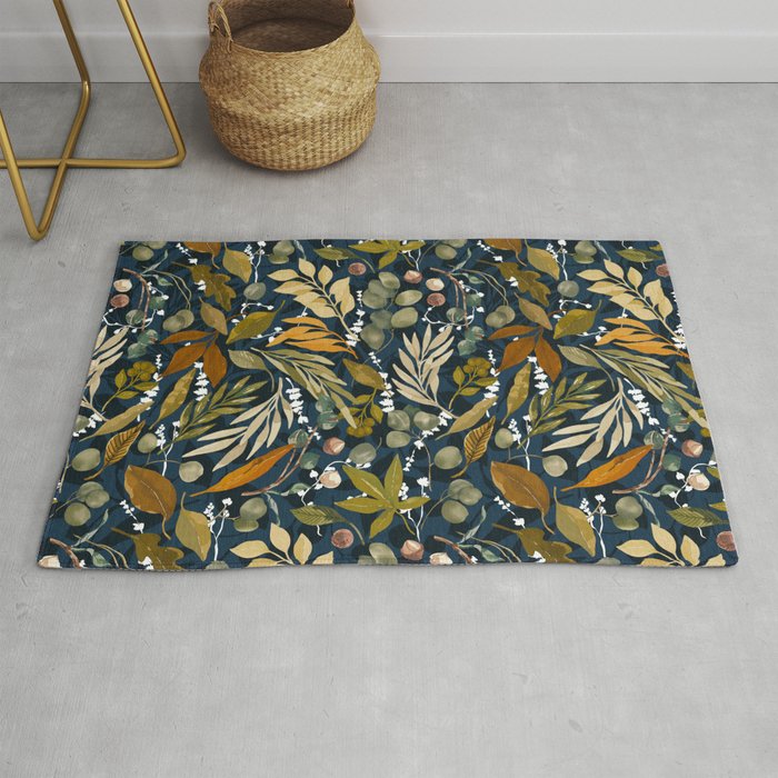 Fall leafy nature dark A Rug Gallery Image 1