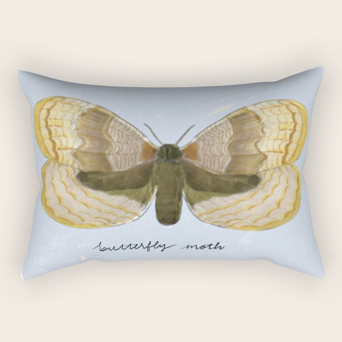 Butterfly Moth on Soft Sky Rectangular Pillow Gallery Image 1