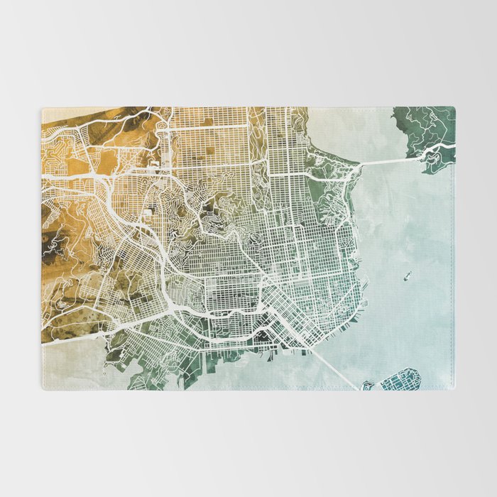 San Francisco City Street Map Rug Gallery Image 2