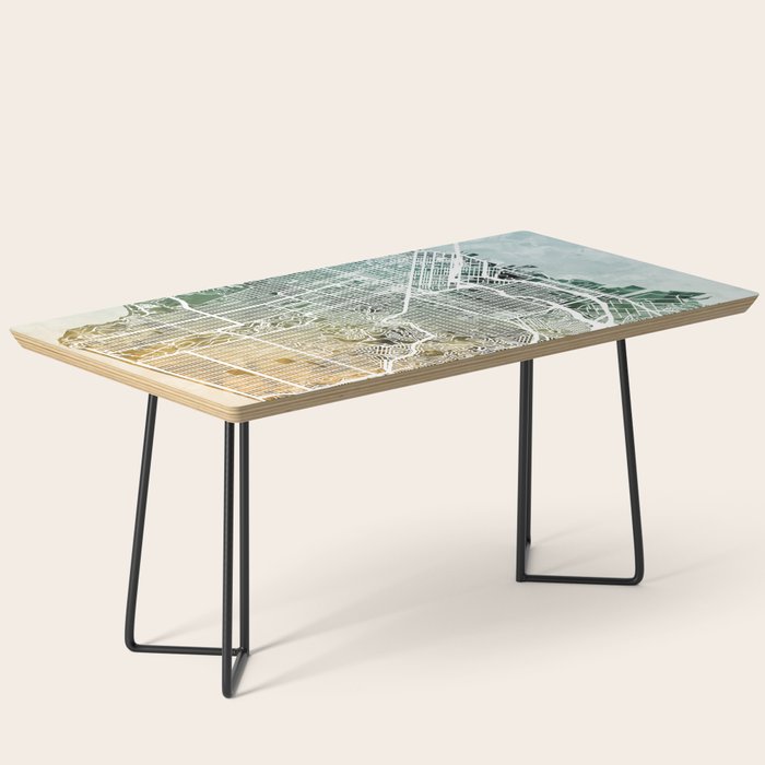 San Francisco City Street Map Coffee Table Gallery Image 1