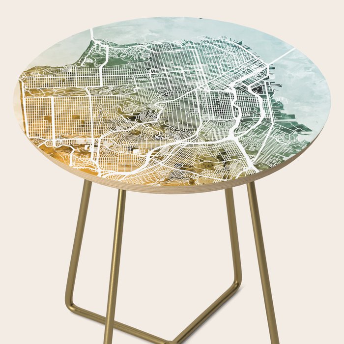 San Francisco City Street Map Side Table Gallery Image 2