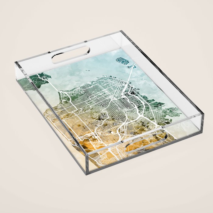 San Francisco City Street Map Acrylic Tray Gallery Image 1