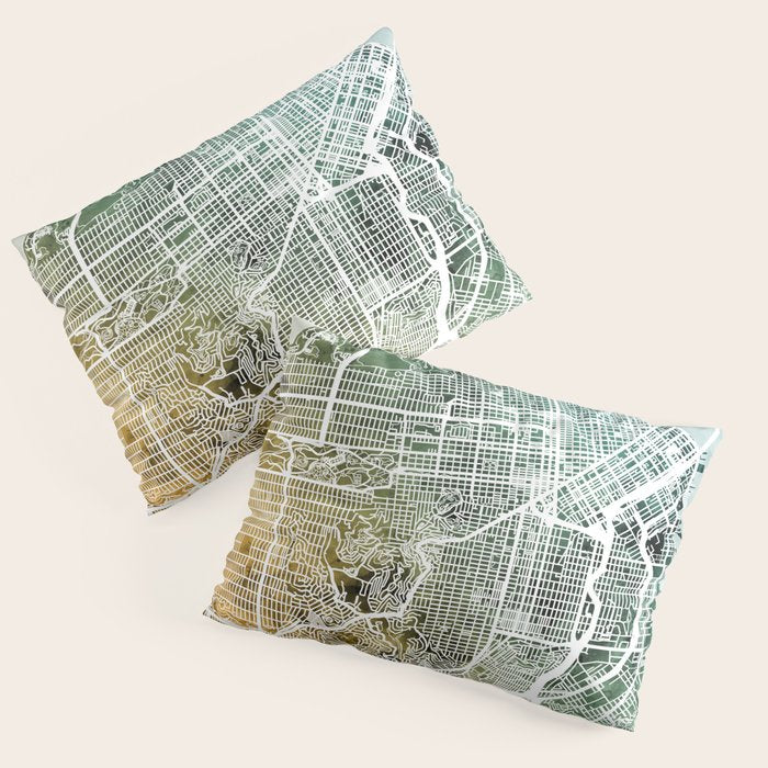 San Francisco City Street Map Pillow Sham Gallery Image 3