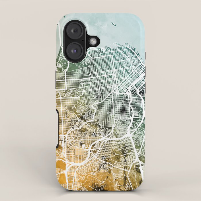 San Francisco City Street Map iPhone Case Gallery Image 1