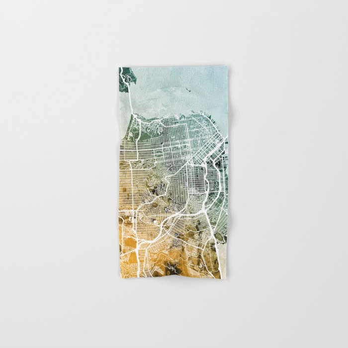 San Francisco City Street Map Bath Towel Gallery Image 1