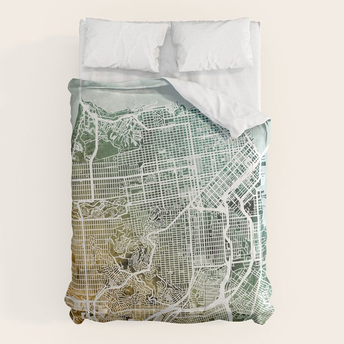 San Francisco City Street Map Comforter Gallery Image 6