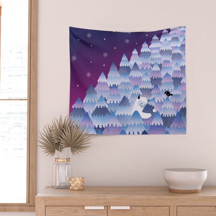 Tree Hugger (Night Version) Wall Tapestry Gallery Image 2