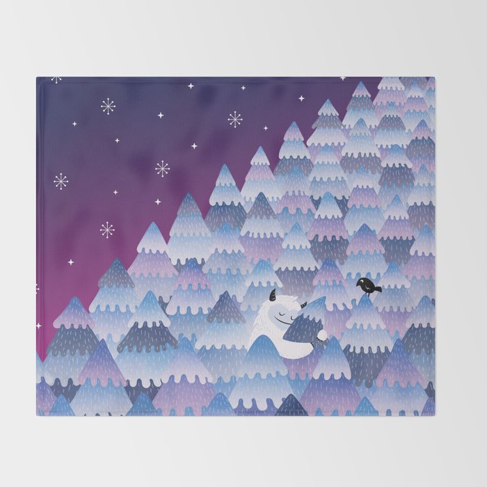 Tree Hugger (Night Version) Throw Blanket Gallery Image 2