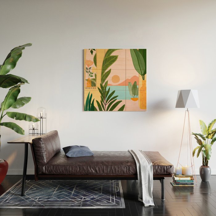 Moroccan Coast Tropical Sunset Scene Wood Wall Art Gallery Image 2