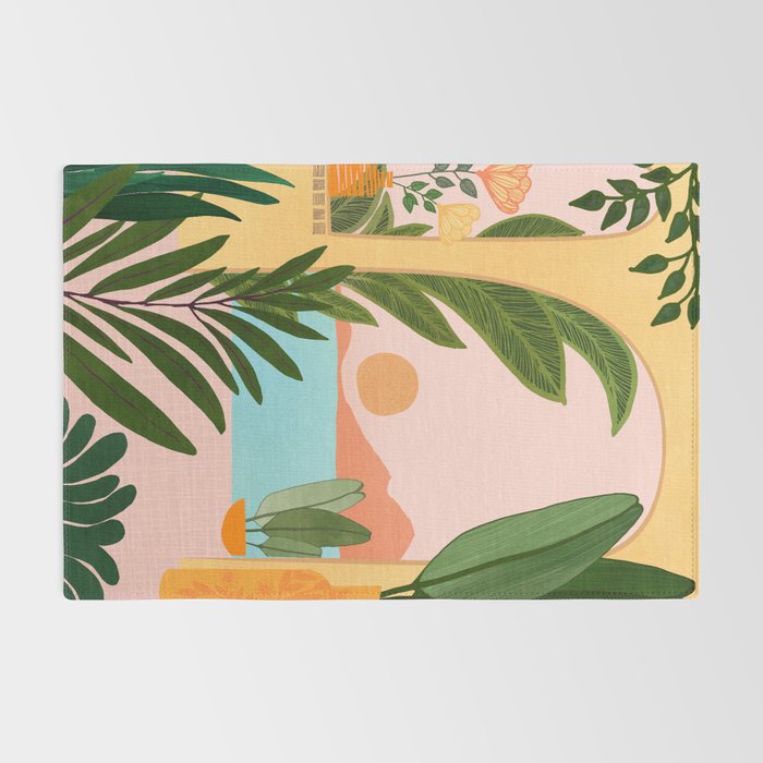 Moroccan Coast Tropical Sunset Scene Rug Gallery Image 2