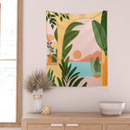 Moroccan Coast Tropical Sunset Scene Wall Tapestry Gallery Image 2