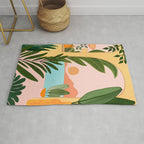 Moroccan Coast Tropical Sunset Scene Rug Gallery Image 1