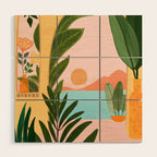 Moroccan Coast Tropical Sunset Scene Wood Wall Art Gallery Image 1