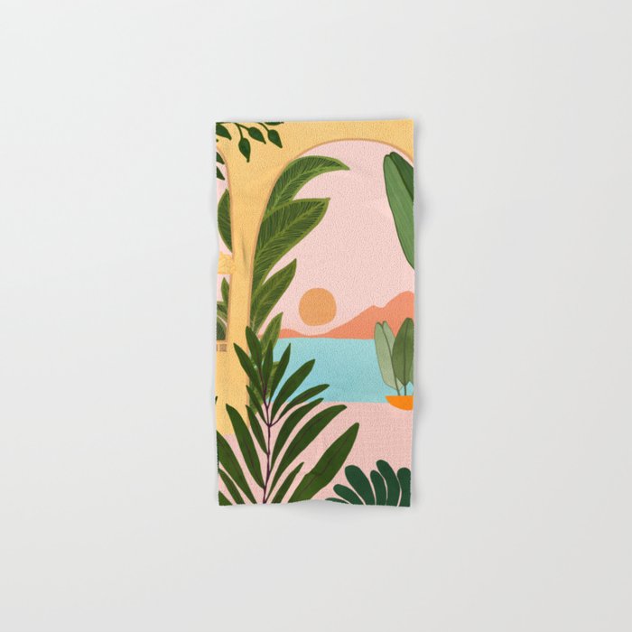 Moroccan Coast Tropical Sunset Scene Towels Gallery Image 1