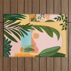 Moroccan Coast Tropical Sunset Scene Outdoor Rug Gallery Image 1