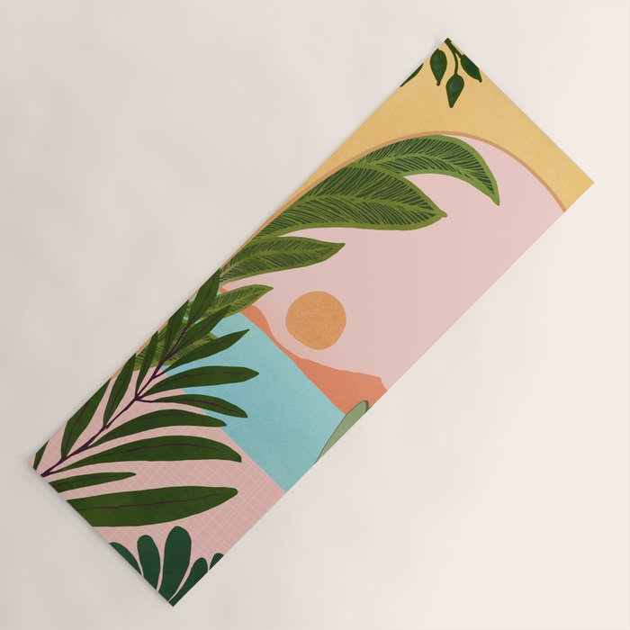 Moroccan Coast Tropical Sunset Scene Yoga Mat Gallery Image 1