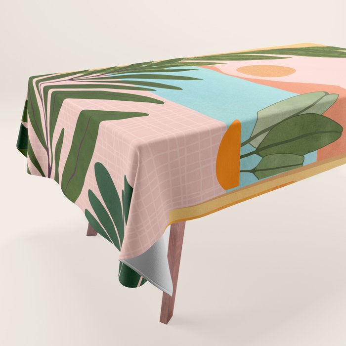 Moroccan Coast Tropical Sunset Scene Tablecloth Gallery Image 1