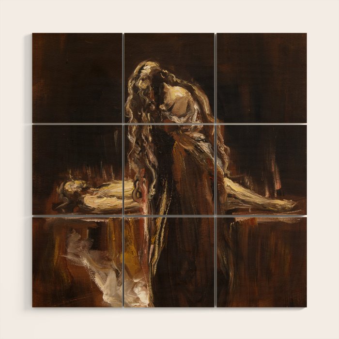Lament of Mary Magdalene at the tomb Wood Wall Art Gallery Image 1